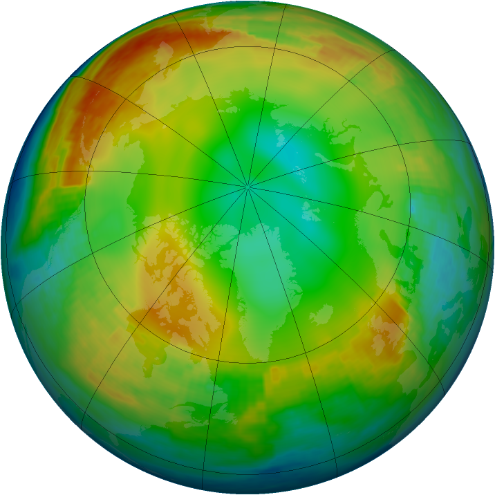 Arctic ozone map for 07 January 2001